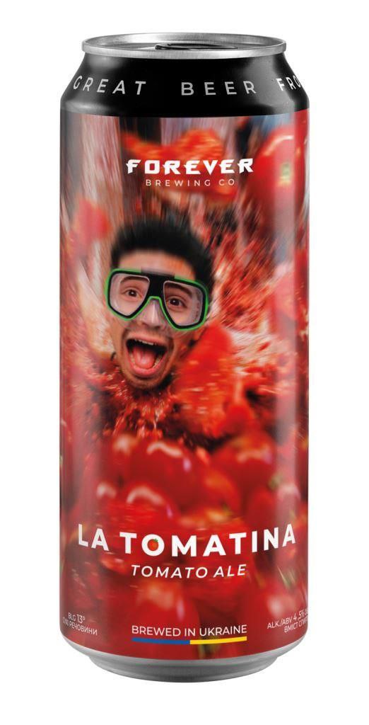 Пиво Forever La Tomatina світле 4.5% 0.5 л з/б
